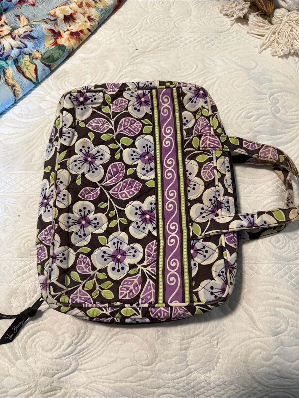 Vera Bradley Purple, Brown & Green Floral Quilted bible cover
